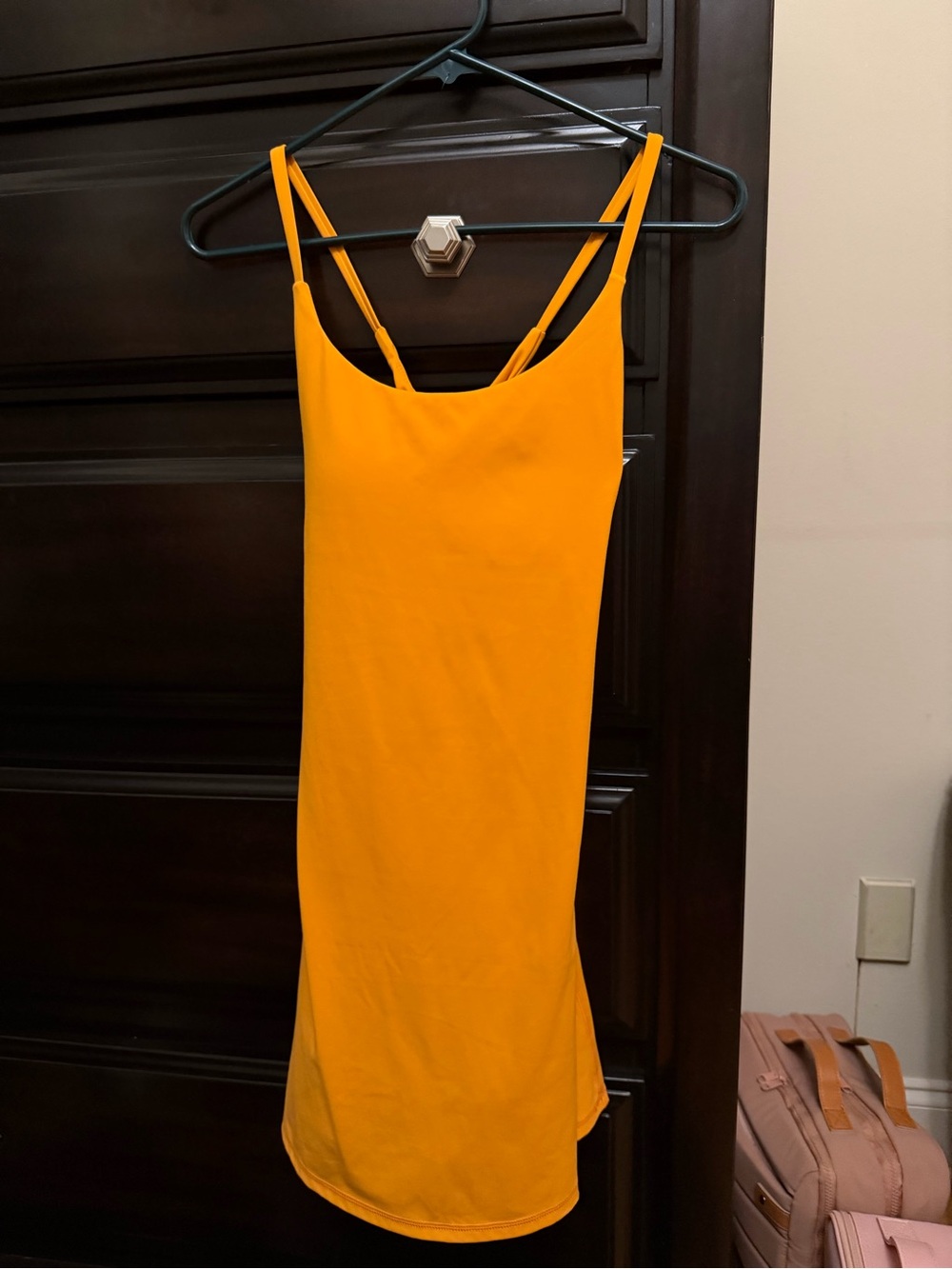HALARA Yellow Spaghetti-Strap Slip Dress